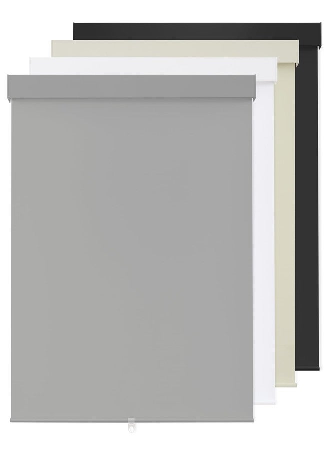 Dephora 100% Blackout Roller Shades Cordless Blinds for Indoor Windows,Free-Stop Window Shades Pull Down,Thermal Insulated Fabric UV Protection,Blackout Window Guard Blinds for Home,Office,Grey,34" W x 72" H - Image 1